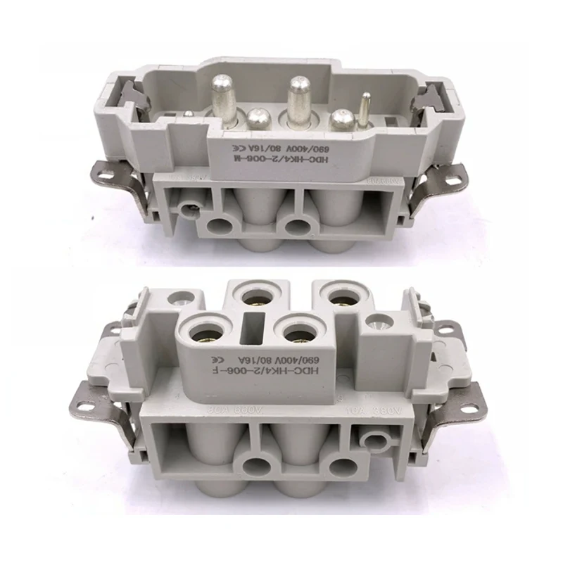 80A 4+2 పిన్ ఇన్సర్ట్ హెవీ డ్యూటీ కనెక్టర్